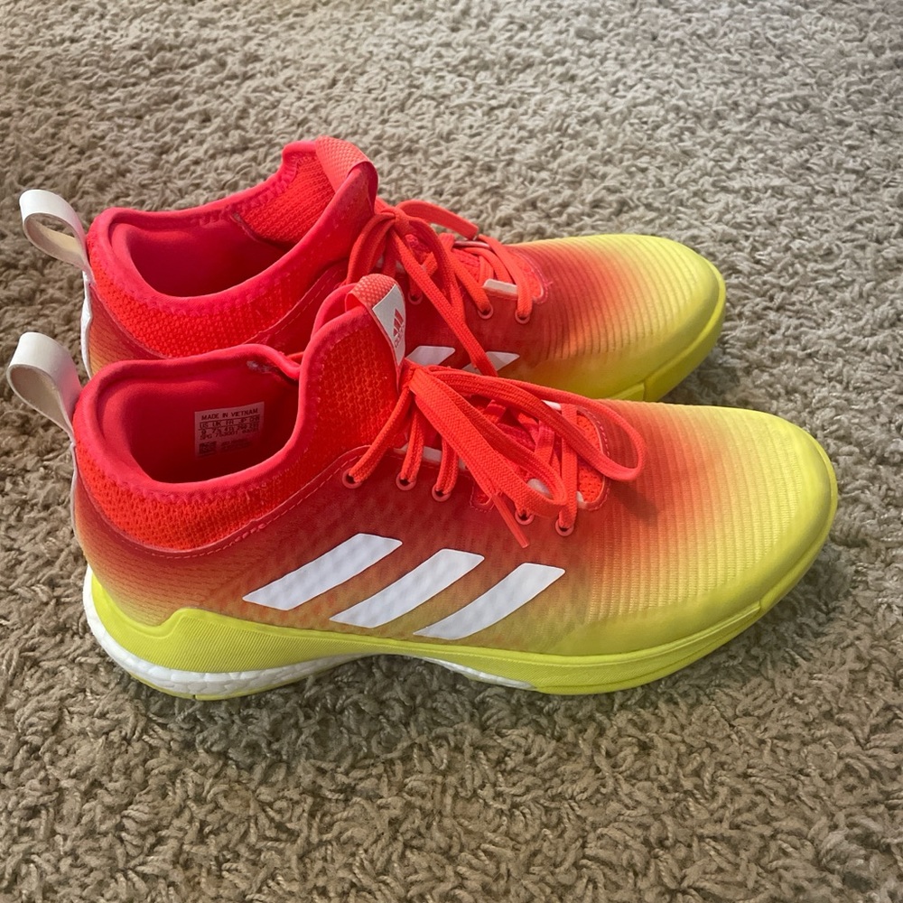 Adidas Women's Crazyflight Volleyball Shoes - Red and Yellow Size 9